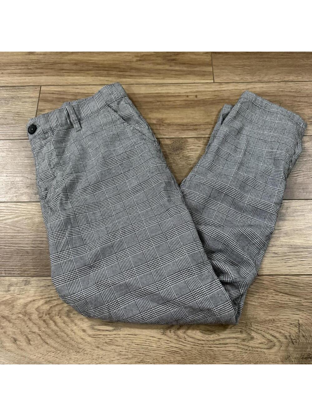 Cotton On Men’s Oxford Trouser 34 Gray Plaid Pants Tapered